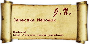 Janecska Nepomuk névjegykártya
